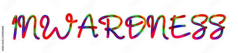 Inwardness - text written with colorful custom font on white background. Colorful Alphabet Design 3D Typography Inwardness - text written with colorful custom font on white background. Colorful Alphabet Design 3D Typography
