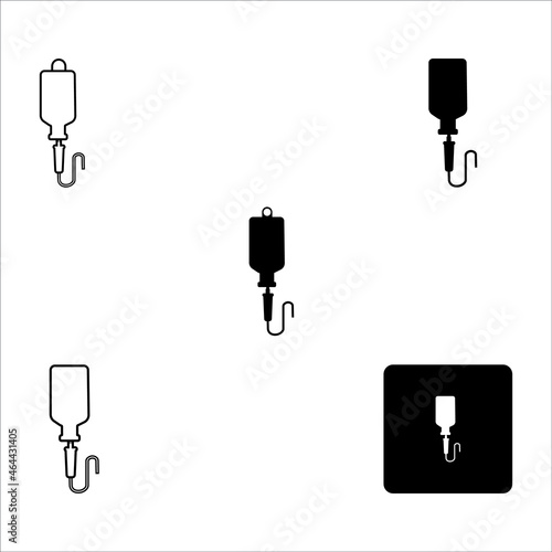 Infuse, iv bag vector icon, saline bag icon set, a bag of vitamin saline