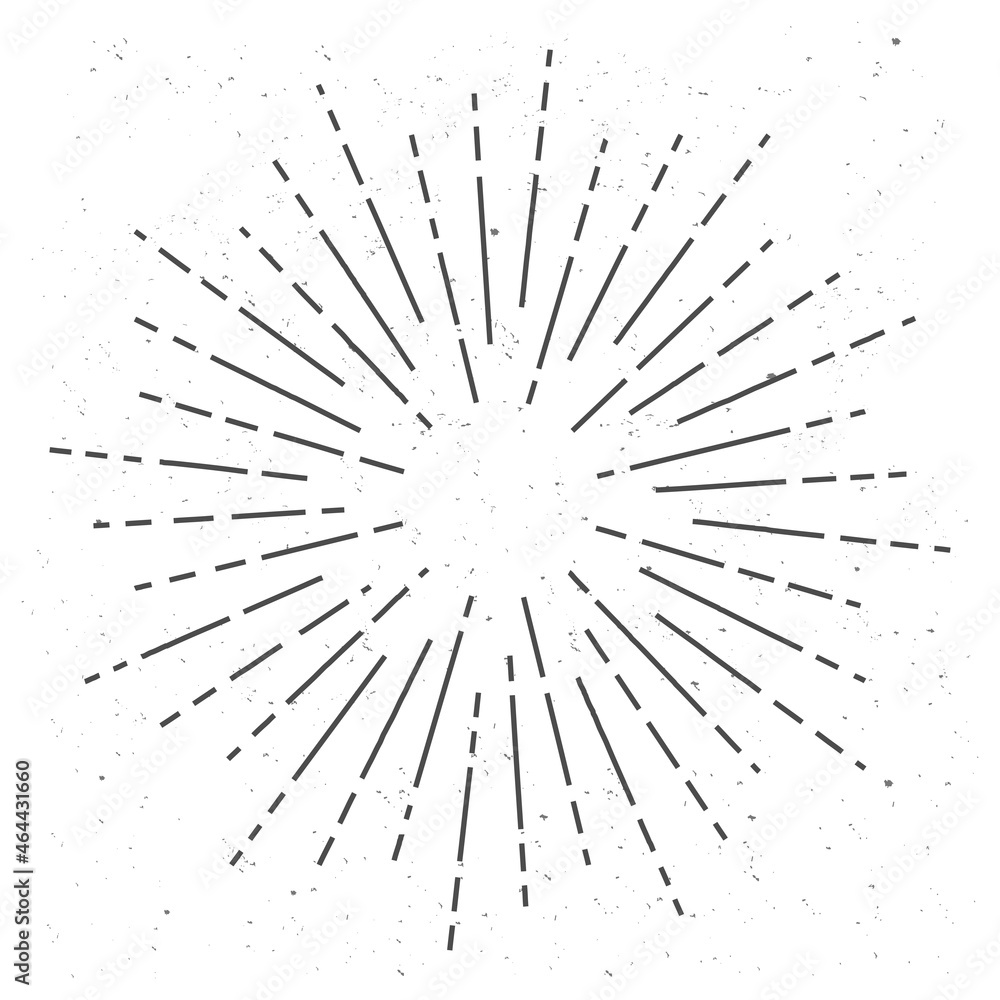 Obraz premium Vintage Sunburst doodle design element. for logos, badges and labels. isolated on white background. Vector illustration