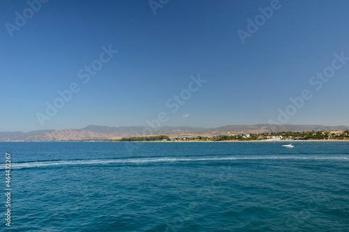 View of the coast of Cyprus and the blue lagoon on a summer holiday day.