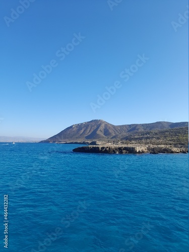 View of the coast of Cyprus and the blue lagoon on a summer holiday day.