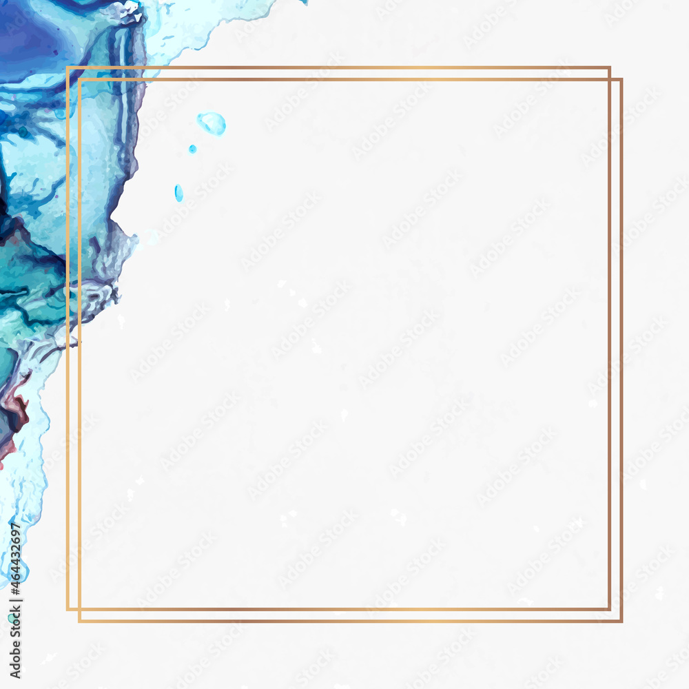 Obraz premium Square gold frame with paintbrush textured background vector