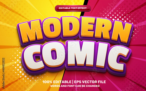 modern comic cartoon game hero style 3d editable text effect