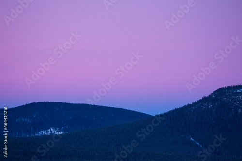 Pink sky when the sun sets