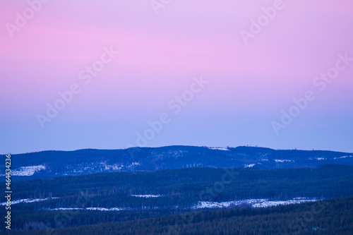 Pink sky when the sun sets