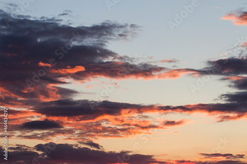Dramatic sunset whit colorful clouds