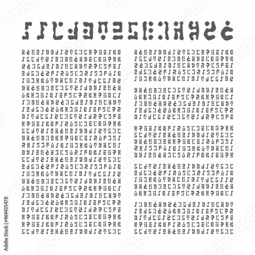 ダミー文字ベクター素材　架空文字・架空言語・古代文字等