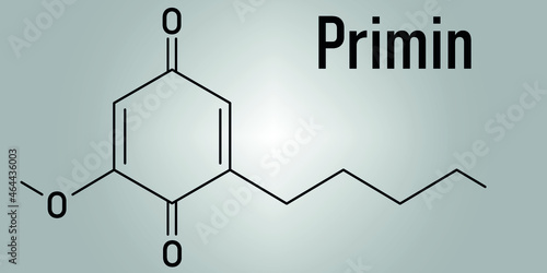 Primin primrose plant allergen molecule. Skeletal formula.
