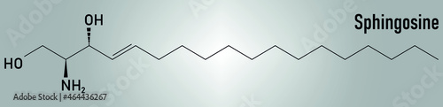 Sphingosine or 2-amino-4-trans-octadecene-1,3-diol, lipid molecule. Skeletal formula. photo