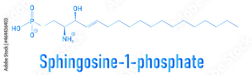 Sphingosine-1-phosphate (S1P) signaling molecule. Skeletal formula.
