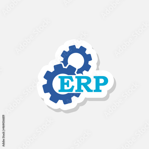Enterprise resource planning, ERP sticker icon