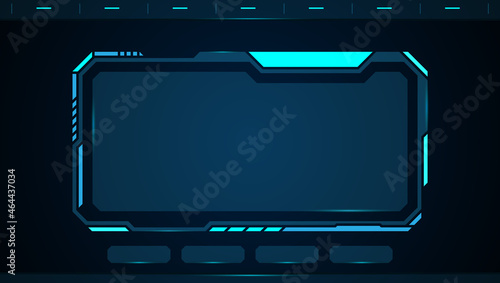 Blue control panel abstract Technology Interface hud on black background vector design.