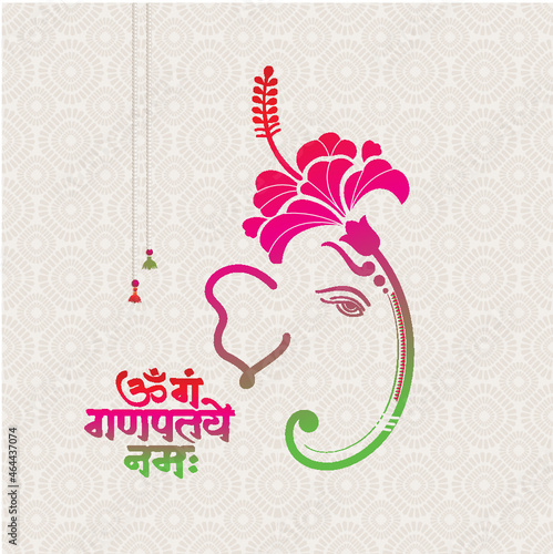 Eco-Friendly Terracotta Ganesha Idol Illustration for Happy Ganesh Chaturthi Festival for Invitation, Poster, Social Media Post Design Background
