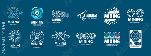 Digital currency mining. Abstract sign. Vector illustration