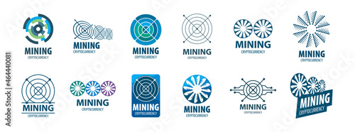 Digital currency mining. Abstract sign. Vector illustration