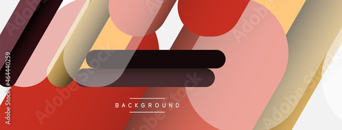 Overlapping round shapes and lines background. Vector illustration for wallpaper banner background or landing page