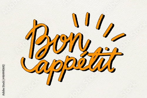 Hand drawn Bon appetit typography vector stylized font