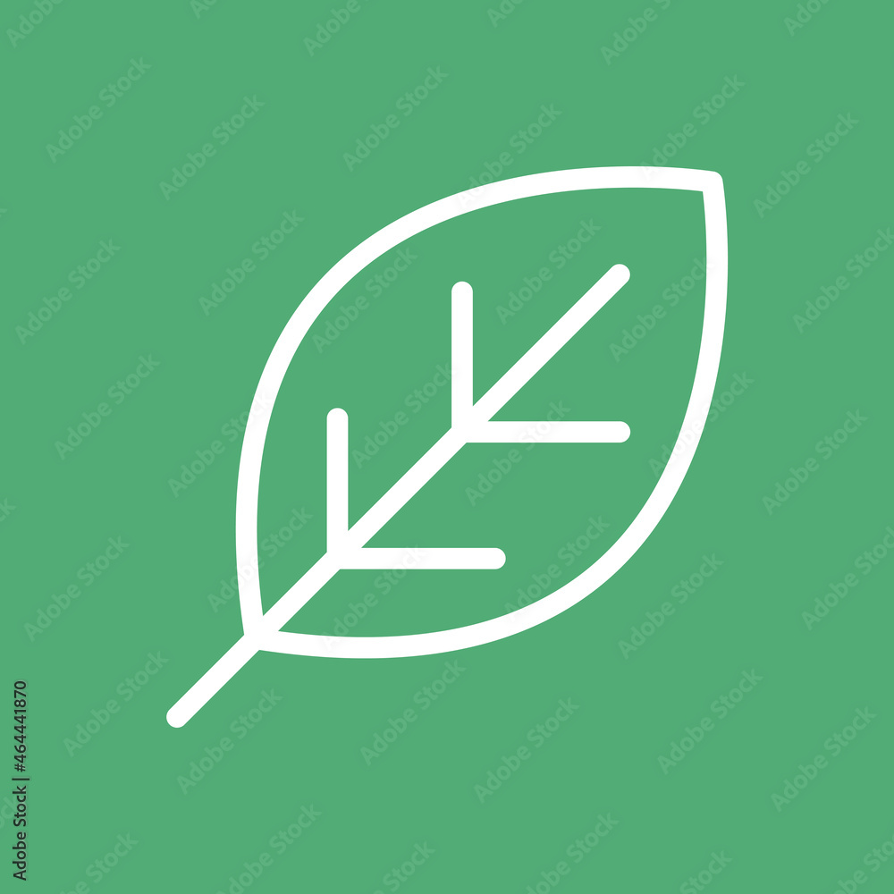 Fototapeta premium Leaf environment icon vector in simple line illustration