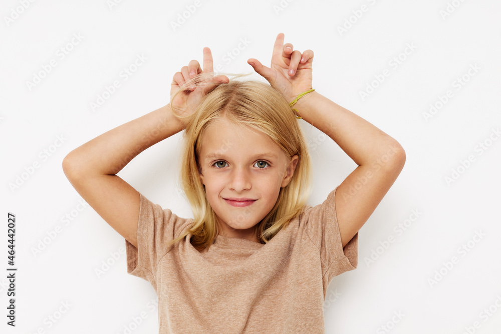 Beautiful little girl with blond hair lifestyle concept Beautiful little girl with blond hair lifestyle concept