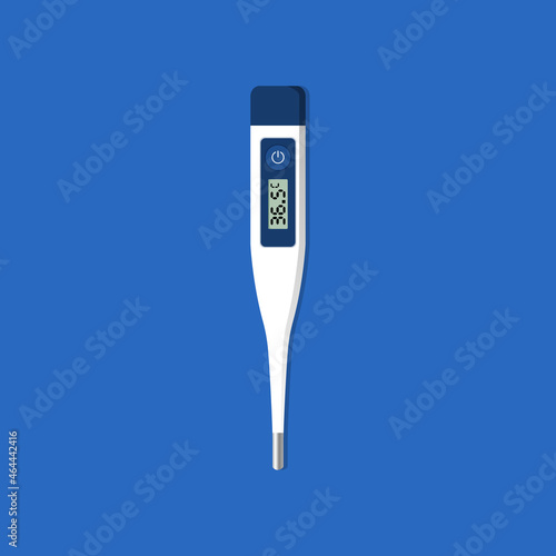 Medical measuring device icon, digital thermometer flat vector