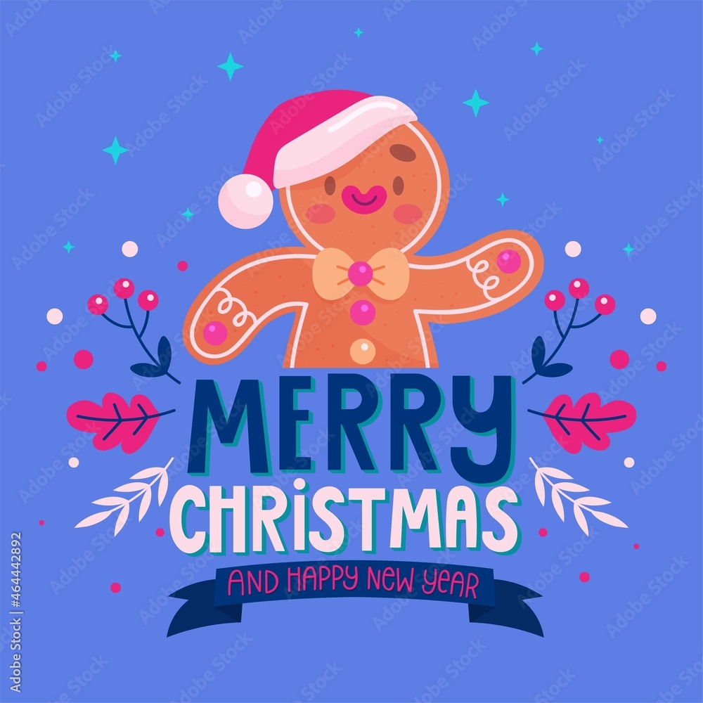 christmas character with lettering vector design illustration christmas character with lettering vector design illustration