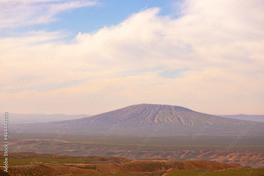 Beautiful mountains near the town of Sangachaly. Azerbaijan.