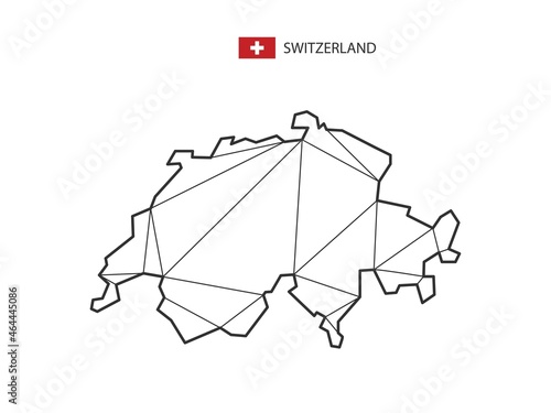 Mosaic triangles map style of Switzerland isolated on a white background. Abstract design for vector.