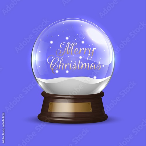 realistic christmas snowball globe vector design illustration