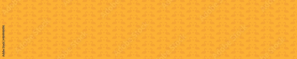 Yellow seamless pattern with swans and hearts Yellow seamless pattern with swans and hearts