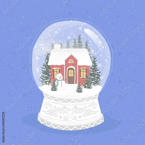 vintage christmas snowball globe vector design illustration