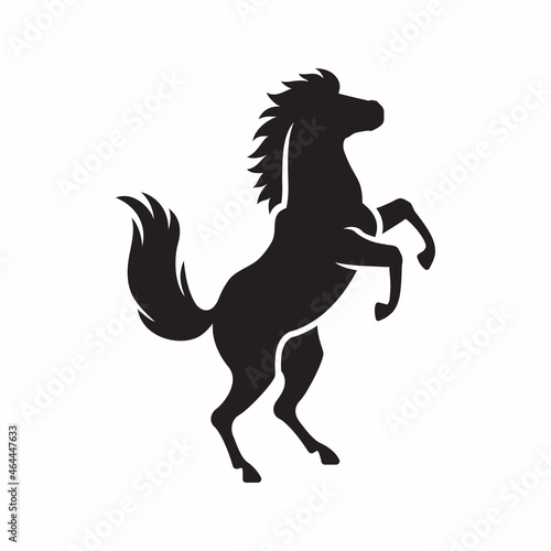 Fototapeta Naklejka Na Ścianę i Meble -  Standing horse silhouette logo design.
