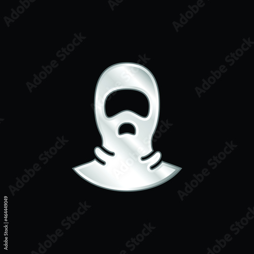Balaclava silver plated metallic icon