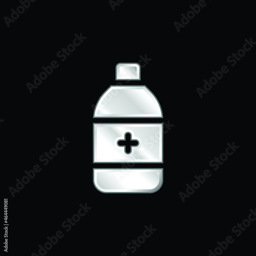Alcohol silver plated metallic icon