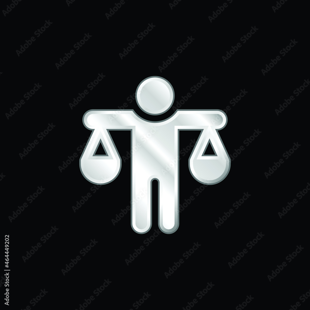 Balance silver plated metallic icon Balance silver plated metallic icon