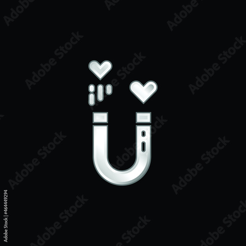 Attraction silver plated metallic icon
