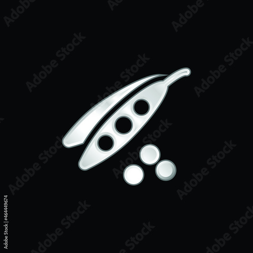 Bean Seeds silver plated metallic icon