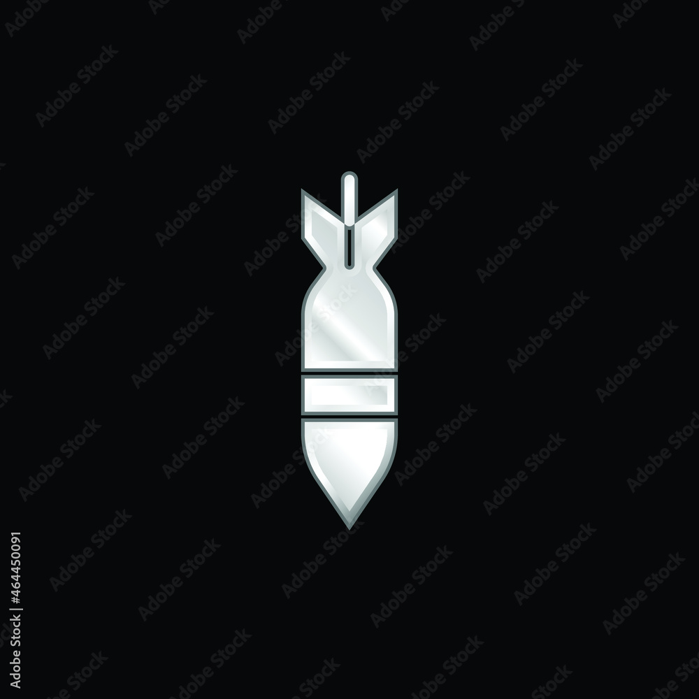 Bomb silver plated metallic icon Bomb silver plated metallic icon