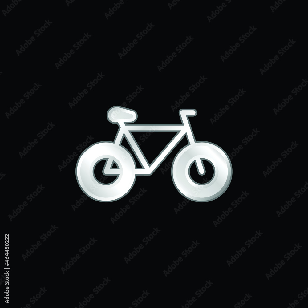 Bicycle silver plated metallic icon Bicycle silver plated metallic icon