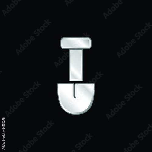 Big Shovel silver plated metallic icon