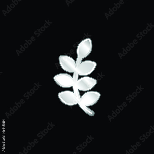 Branch silver plated metallic icon