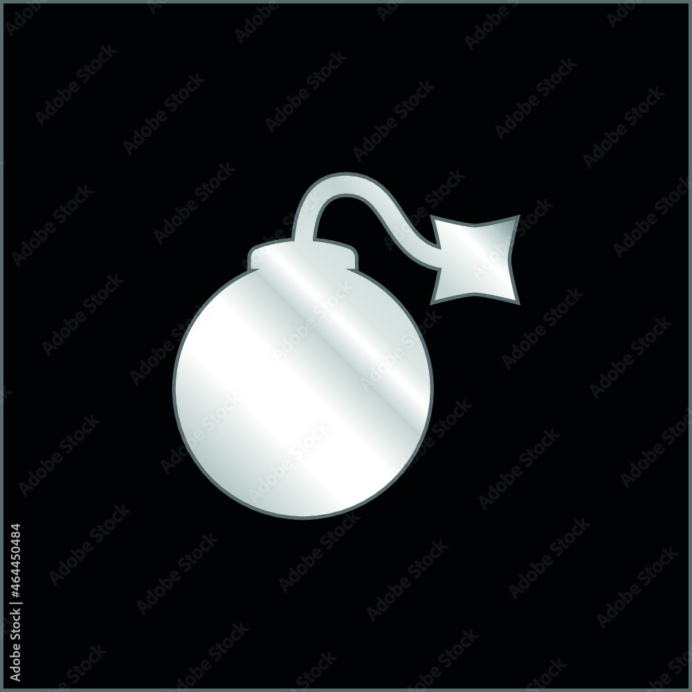Bomb silver plated metallic icon Bomb silver plated metallic icon