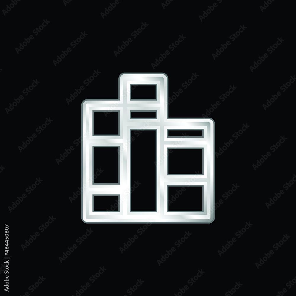 Obraz premium Books silver plated metallic icon