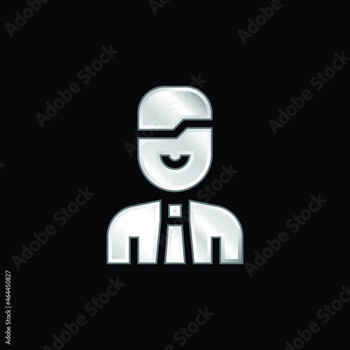 Accounting silver plated metallic icon