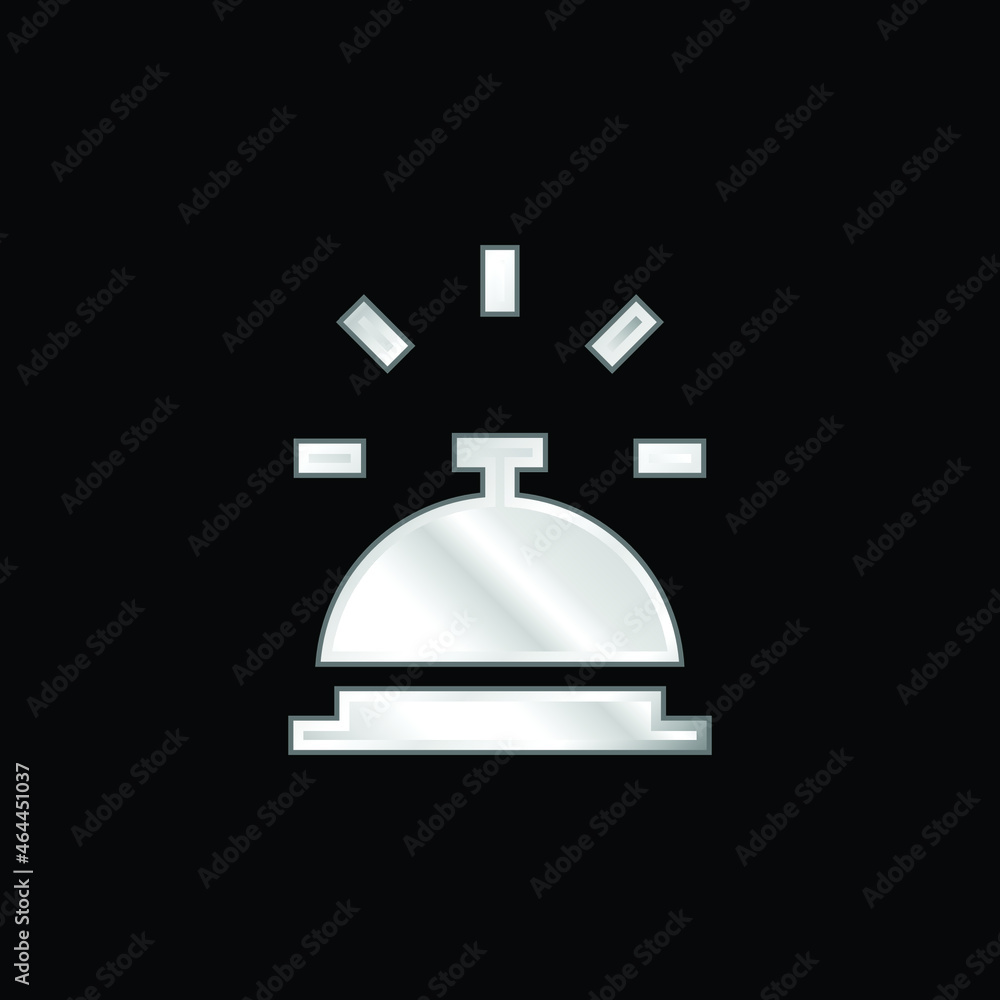 Bell silver plated metallic icon Bell silver plated metallic icon