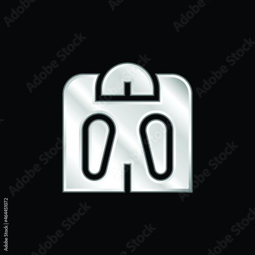 Bathroom Scale silver plated metallic icon