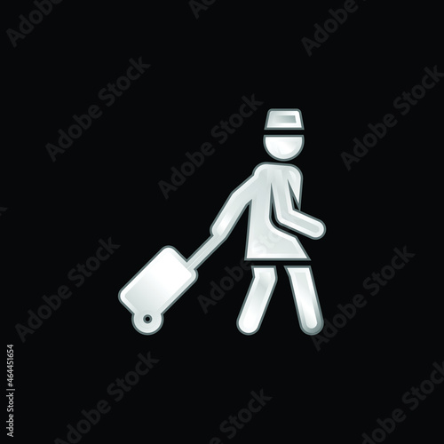 Assistant silver plated metallic icon