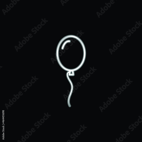 Balloon silver plated metallic icon