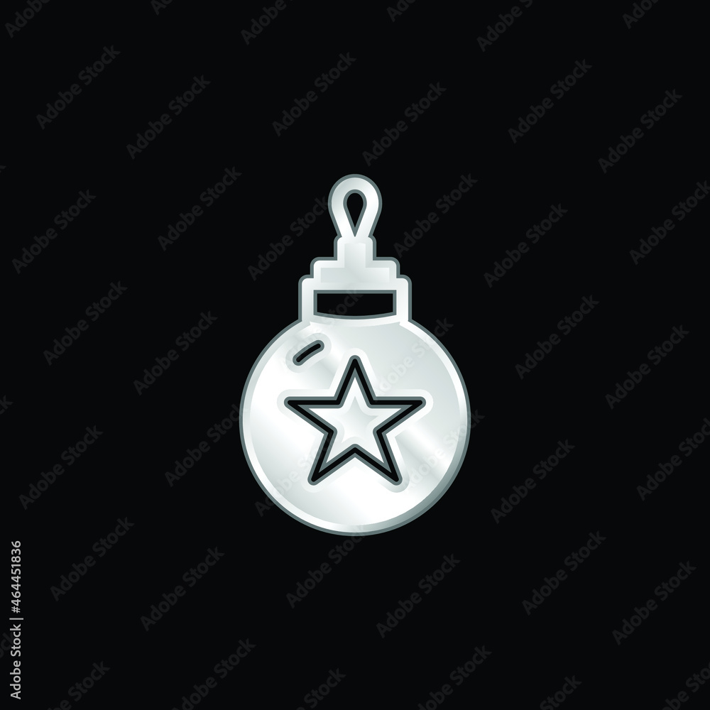 Bauble silver plated metallic icon Bauble silver plated metallic icon