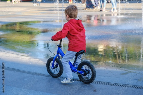 bike child summer bicycle kid. cyclist happy.