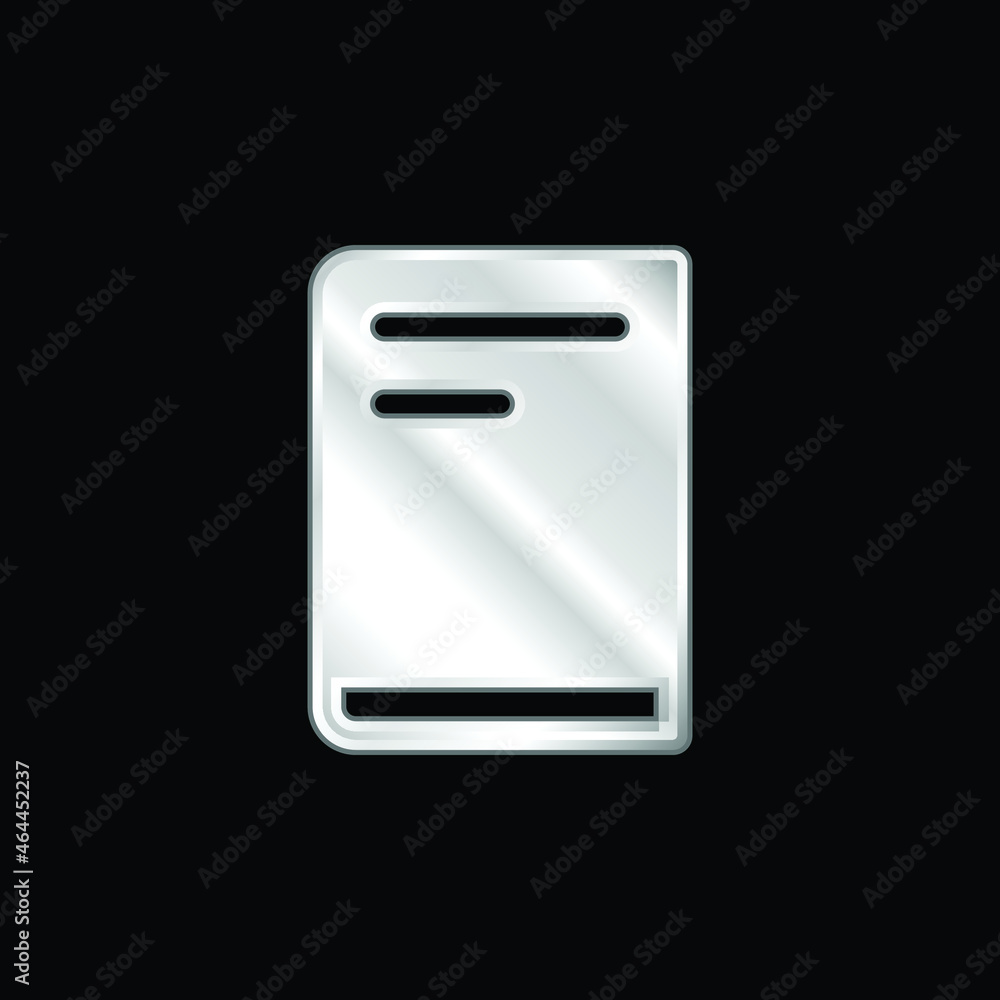 Book silver plated metallic icon Book silver plated metallic icon